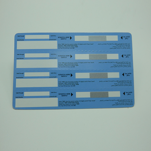 scratch cards printing Standard cr80 card 6 2
